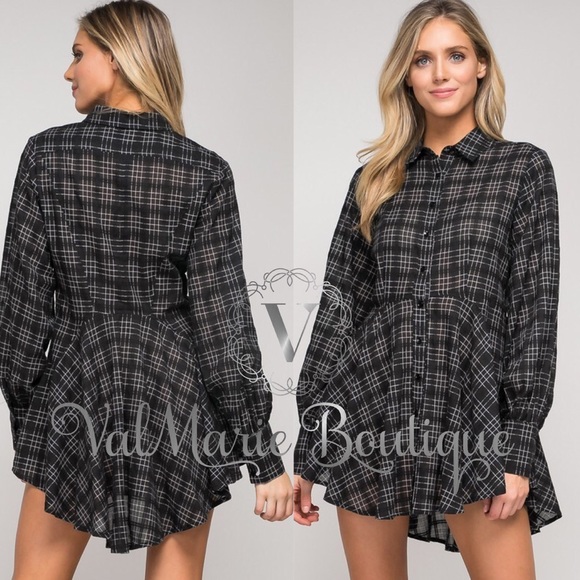 Plaid Boho Tunic Shirt - Picture 3 of 6